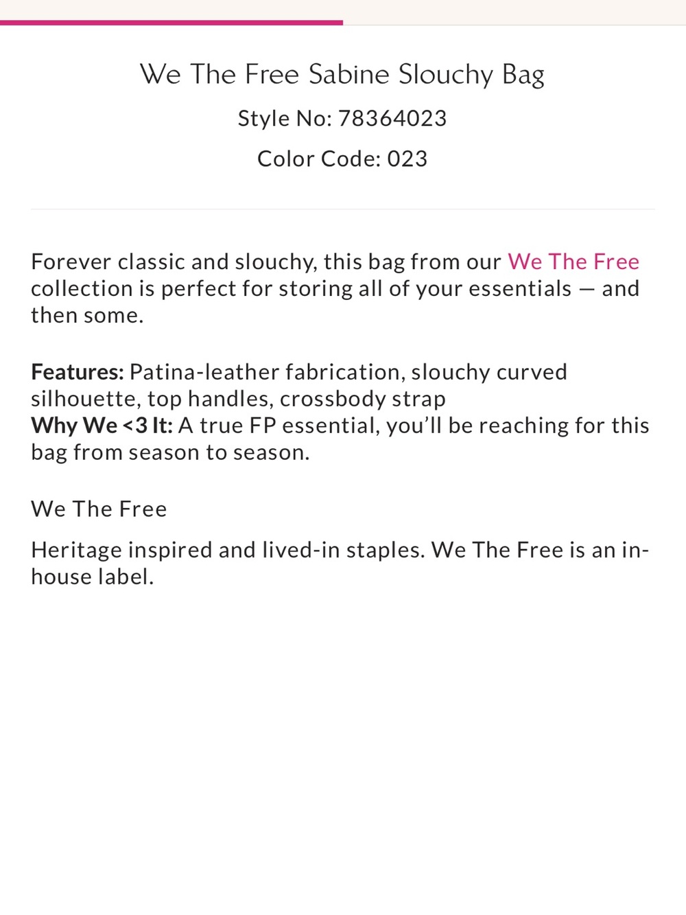 We The Free Cream Shoulder Bag - Picture 7 of 7